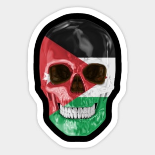 Jordan Flag Skull - Gift for Jordanian With Roots From Jordan Sticker